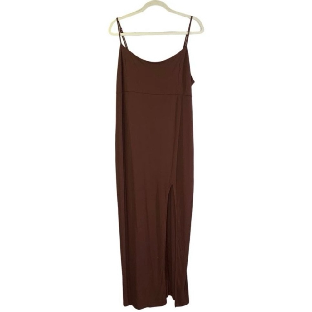* NEW * Wild Fable Strappy Brown Midi Slit Dress Size Medium